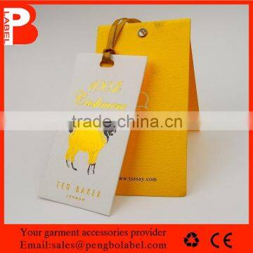 Custom good quality recycled paper price ticket swing tag cardboard for clothes