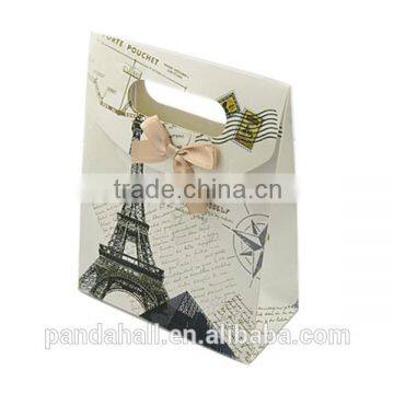 Paper Pouches, Gift Shopping Bags with Satin Bowknot(CARB-N011-233-3)