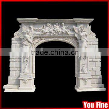 Carving Angel Arched Natural Marble And Granite Door Frame