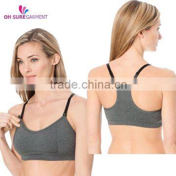 womens sports bra, nylon nursing bra with clip down