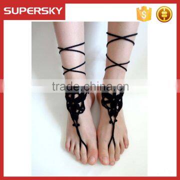 V-993 New Product Women Body Jewelry Wedding Crochet Barefoot Sandals Handmade Bracelet Anklet Chain