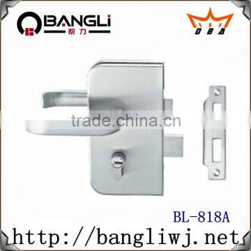 Zinc-alloy Glass Door Lock with handle suitable for toughened glass door