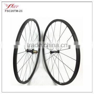 870g/st ultra light Far Sports carbon tubular wheels 20mmx23mm carbon bicycle wheels with Extralite hub Sapim cx-ray spokes