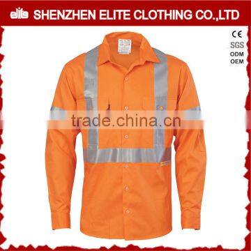 wholesale EN471 orange corron safety shirt reflective