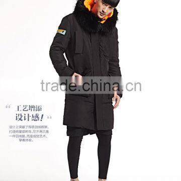 Wholesale Mens Black Yellow Winter Goose Down Jacket photo-5