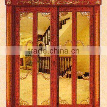 luxury interior Decorative Glass sliding wooden Door