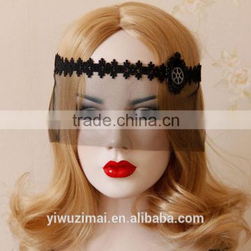 Black gauze lace mask dances party female assembly act mask