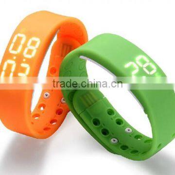 Multifunctional LED intelligent watch with healthy record pedometer wristwatch