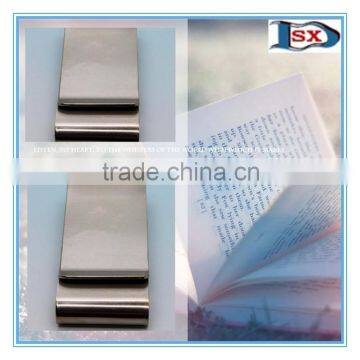 Top grade stainless steel double-sided money clip/two-sided paper clip for outlet