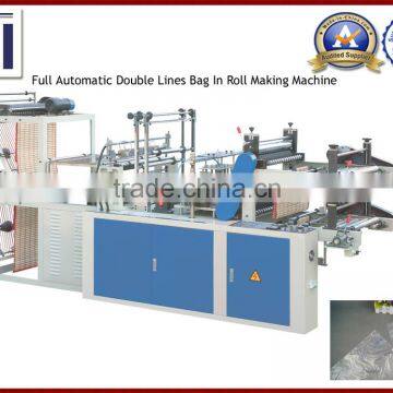 Automatic Double Lines On Roll Shopping Bag Making Machine