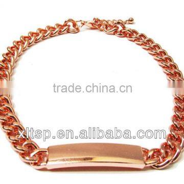 Wholesale Stainless Steel Rose Gold Plated Chunky Chain Necklace