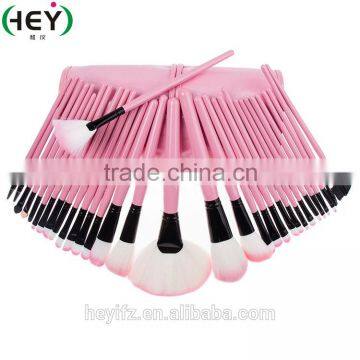 Synthetic Hair Professional Pink 32pcs Vegan Friendly Makeup Brush Set With Pouch