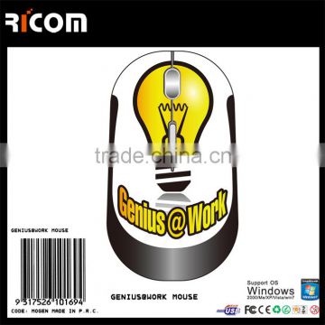 Ricom GENIUS WORK MOUSE,computer usb mouse with gift box,usb optical mouse with crystal box--MW6012--Shenzhen Ricom