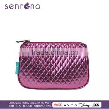 Promotional fashionable mini check cosmetic bag wholesale with custom logo