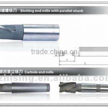 Slotting End Mills with Parallel Shank
