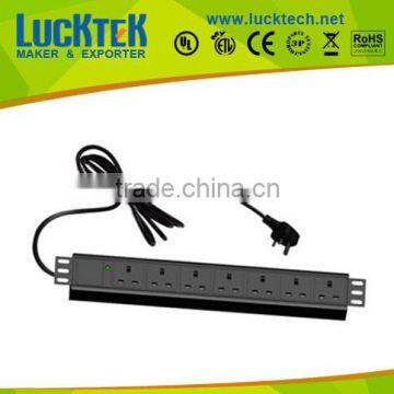 7ways PDU sockets,1.5U 19inch UK 4Ways PDU ,high quality