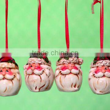 Ceramic Santa Ornament 4ass