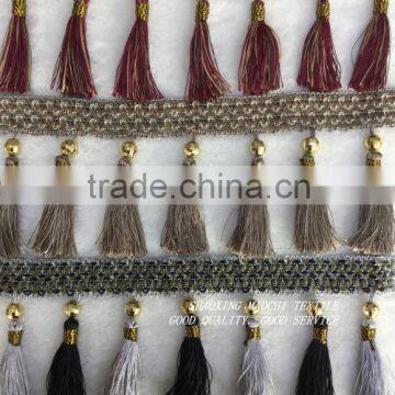 Wholesale Tassel Fringes With Two Different Colors for Home Textile Accessory