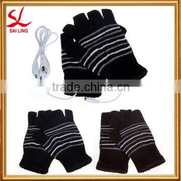 Heated Winter Gloves Hand Warmer Gloves USB Wool Fingerless