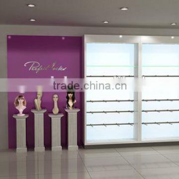 mall wood wig shop/wall mounted wig display stand used for store