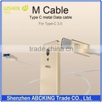 Original Wsken Rich Color Aluminum Shell Not Fade Type C Metal Data Cable Charger Cable For Type-C 3.0