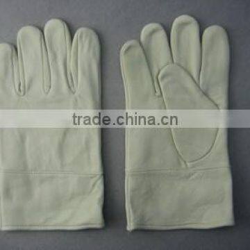 White color sheep grain leather working glove