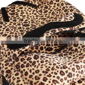 Fashion New Free Shipping European and American Style Women Backpacks Lovely Beard Vintage Leopard Bag PU Leather Backpack