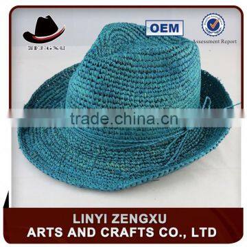 Pop design wholesale boys straw brim fedora hat