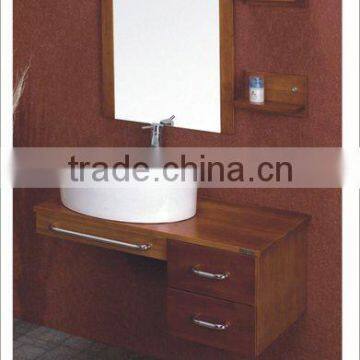 morden wall-hung wooden bathroom vanity with support