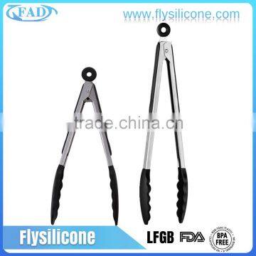 Food Grade Stainless Steel Silicone Kitchen Locking Tongs , Food Tongs, BBQ Tongs photo-5