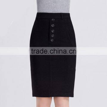 L017 Cotton Spandex Midi Skirt 2016 New Design Latest Women Pencil Midi Skirt