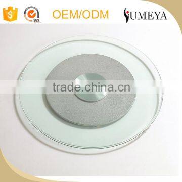 Round tempered glass lazy susan durable transparent glass turnplate for sale