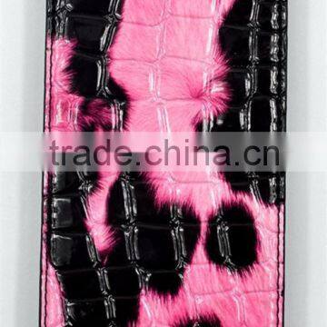 Pink Crocodile Pattern Top Grade Flip Wallet Leather Phone Case For Lenovo P90 With Plaid Pattern Lining