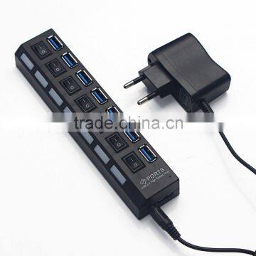 7 PORT USB 3.0 HUB High Speed Power Cable For PC Desktop Laptop Notebook photo-2