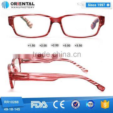 2016 Classical Plastic Injection Stripe Effect Frame Glasses of Reading