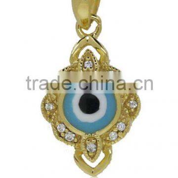 21k gold retro eye pendant QP122