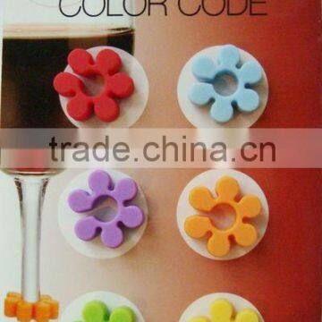 SINOGLASS Trade Assurance Hot Selling Wine Charm Silicone Bottle Marker