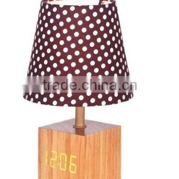 creative sound control wooden alarm clock household lamp