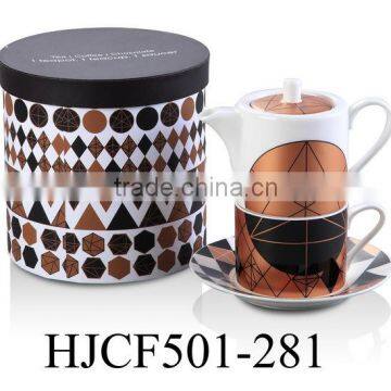 HJCF501-281 Ceramic Teapot With Handpainted Flower