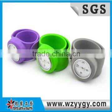 Silicone slap wrist band watch