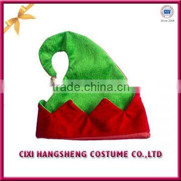 Funny cheap santa claus hat wholesale with bell for adult