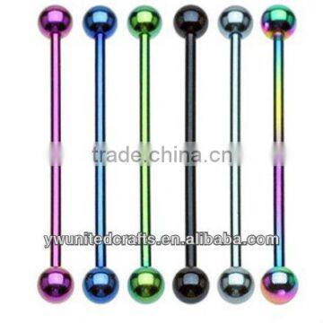 TITANIUM INDUSTRIAL BARBELL 14G 1 1/2" STRAIGHT PIERCING EAR CARTILAGE RING