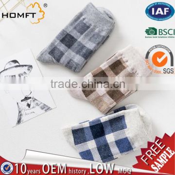 Fashion light colour square youngth cotton middle tube socks