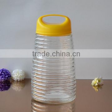 62oz Large capacity storage glass bottle for honey with plastic lid