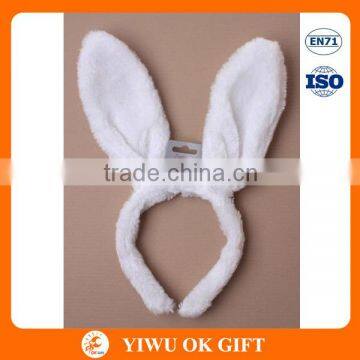 White Hairy Bunny Ears baby headband