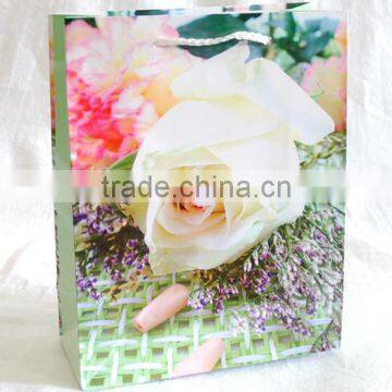 flower printing gift paper shoping bag