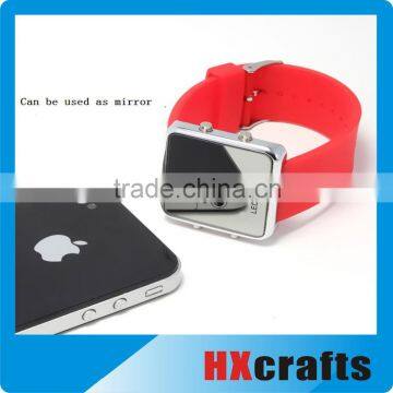 Colorful Exquisite Appearance Digital LED Mirror Watch With Soft Rubber Material photo-2