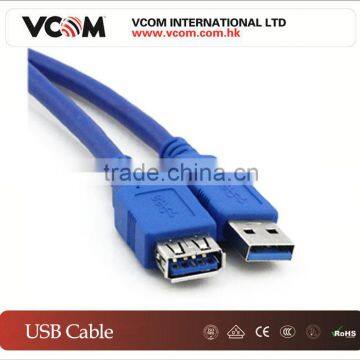 VCOM High Speed Transparent Blue USB Cables 3.0 AM/AF USB Extension Cable