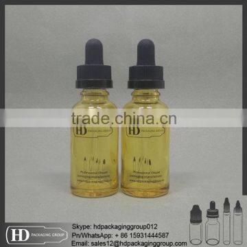 Free samples!!! Screen Printing Surface 30ml Small Red Shinny Eliquid Glass Bottle with Various Lids/Dropper for Vapor Oil