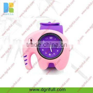 Lovely Elephant shape silicone kids slap watch